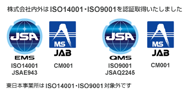 ISO14001・ISO9001認証取得